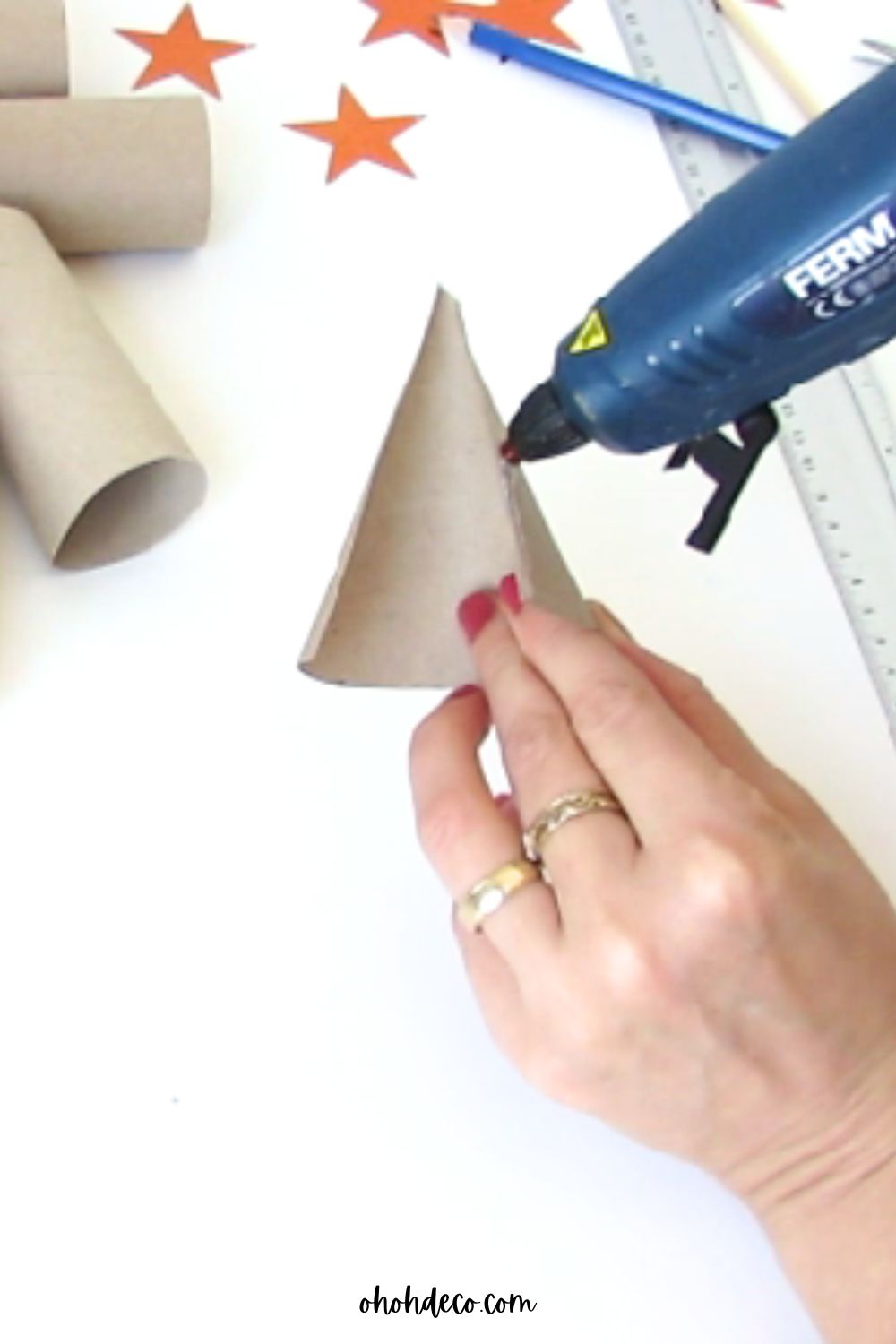 make a cone with paper roll