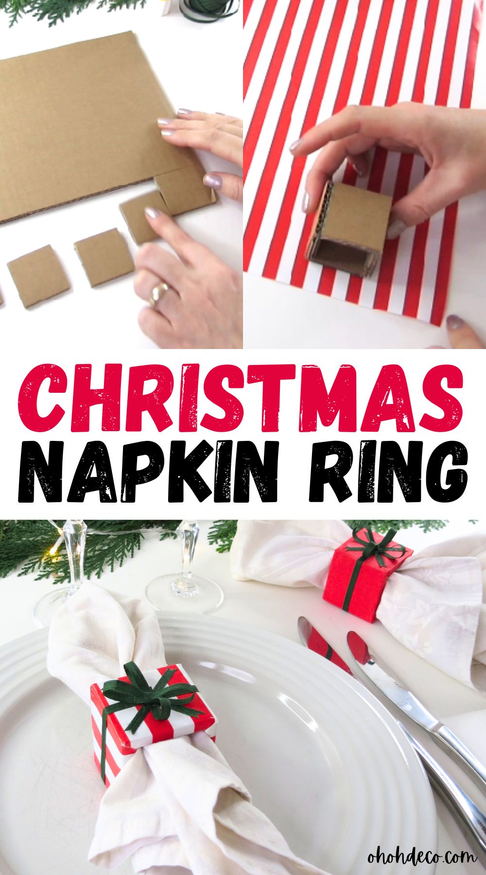 Anillos de la servilleta de Navidad de bricolaje