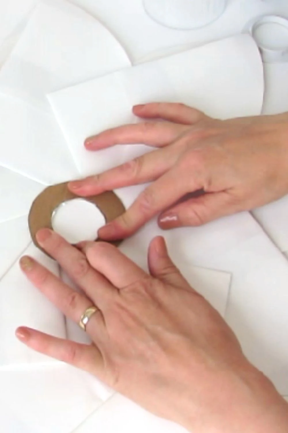 glue the cardboard on the back of the lampshade