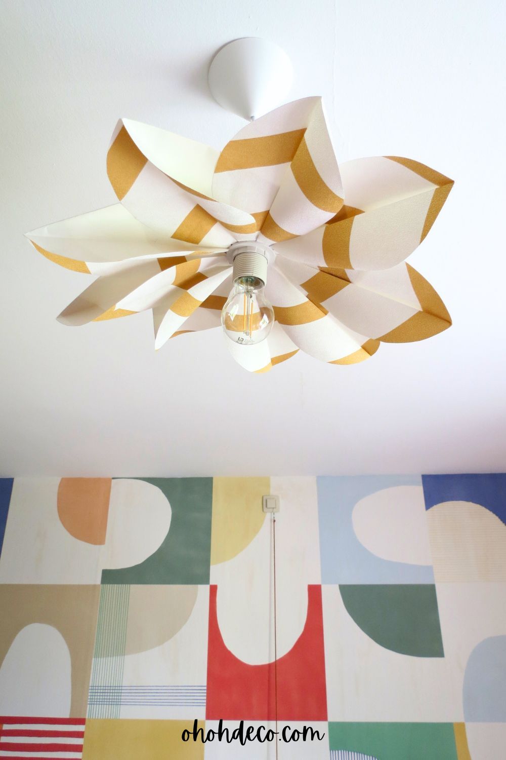 make a lampshade with wallpaper