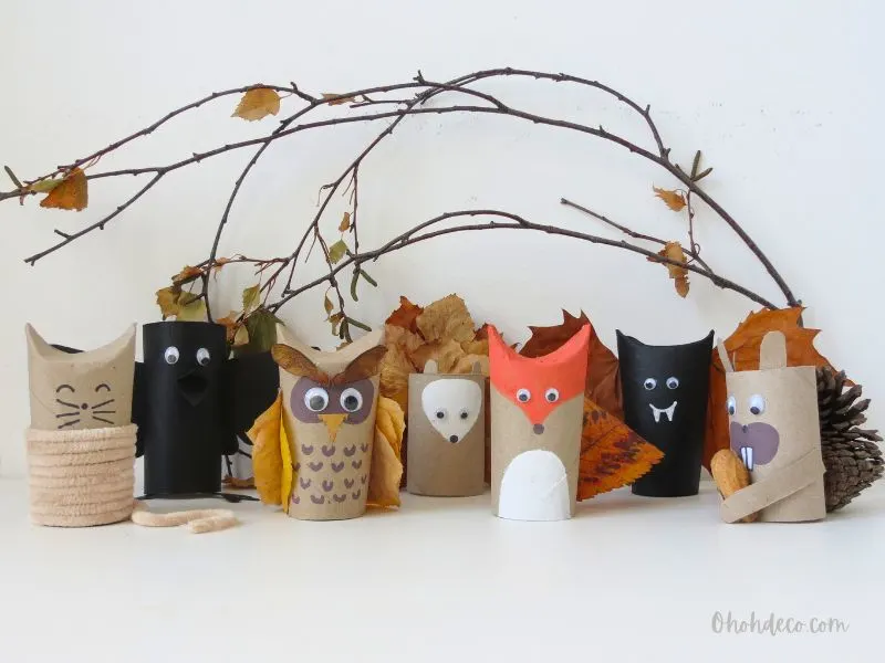 Toilet paper roll animals