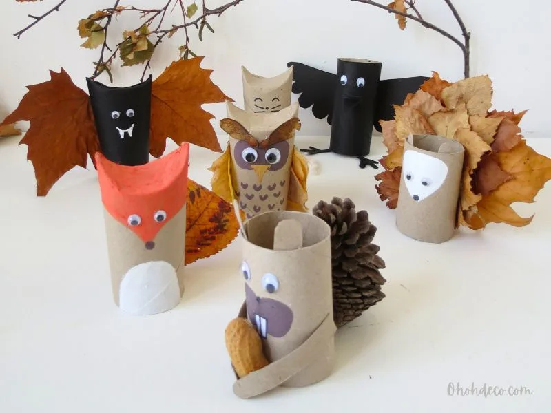 Toilet paper roll animals