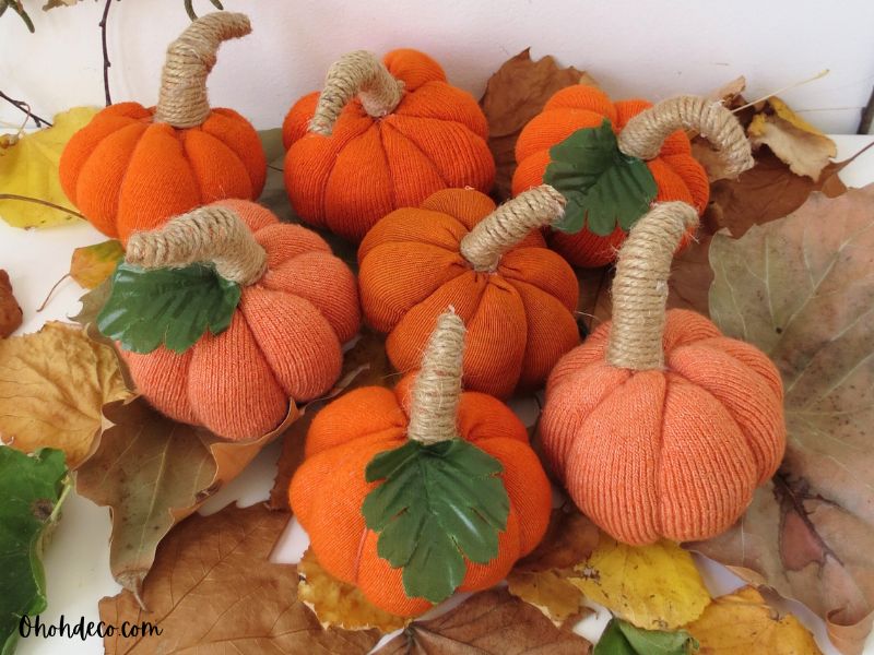 mini pumpkin crafts with lonely socks