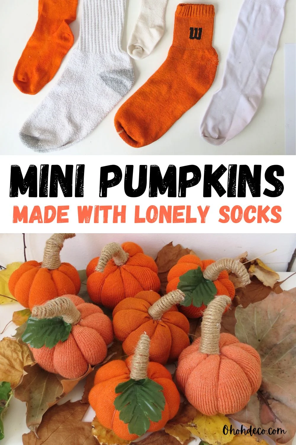 mini pumpkin crafts with lonely socks