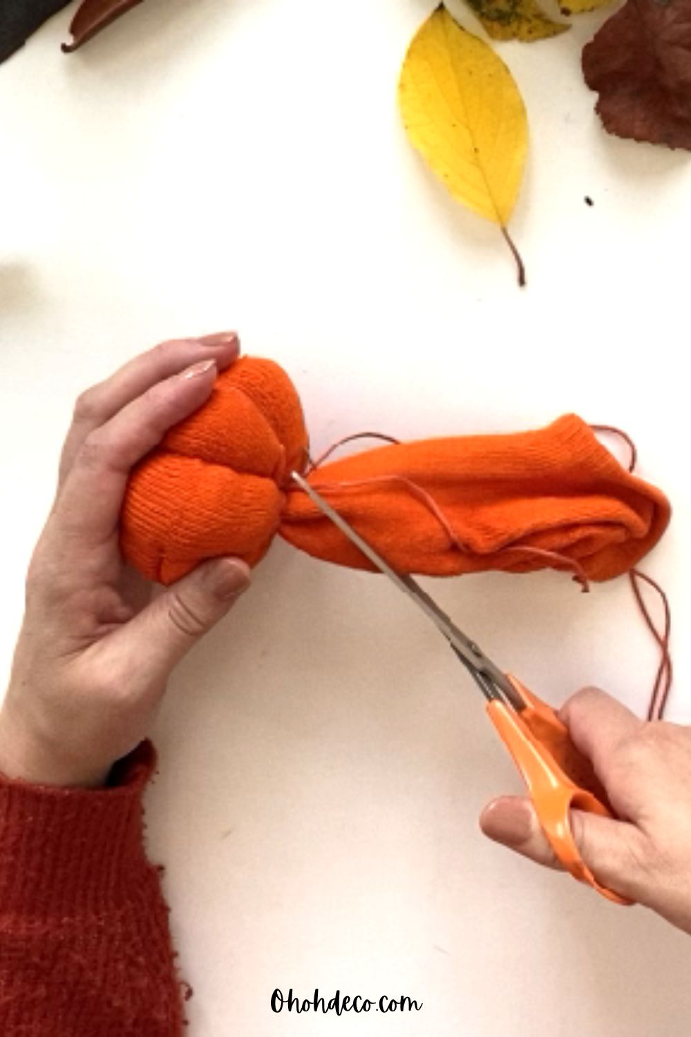 easy to make mini pumpkins with socks