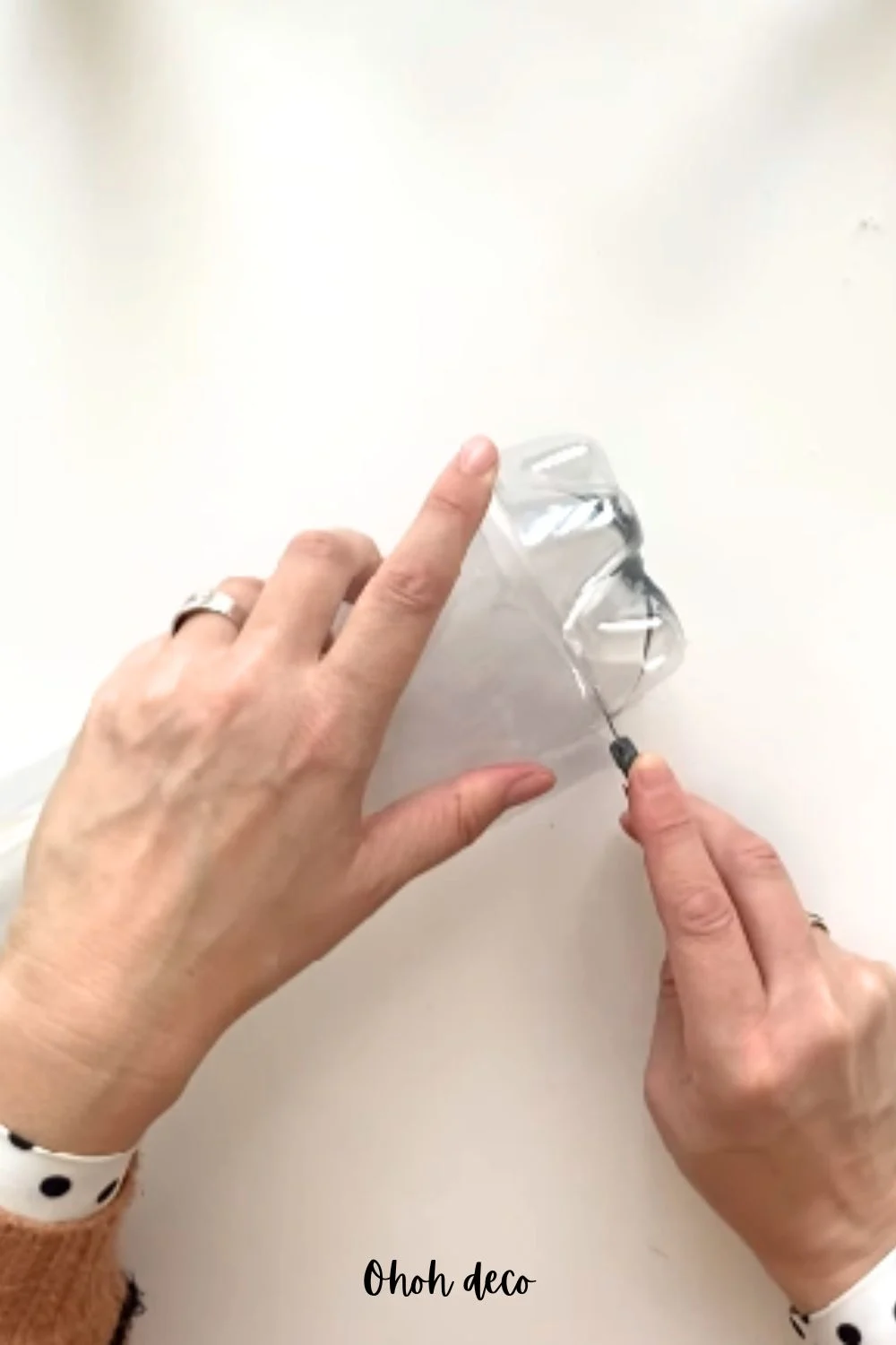 cut the plastic bottle