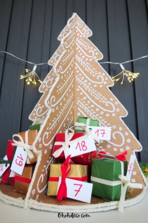 cardboard advent calendar tree