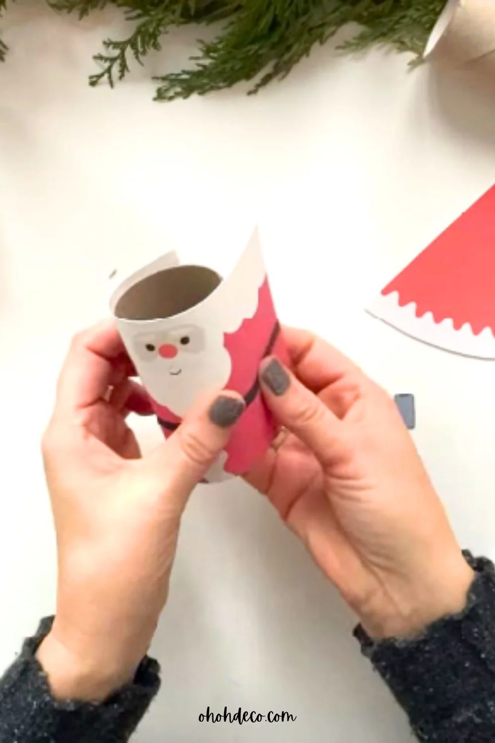 toilet paper roll santa