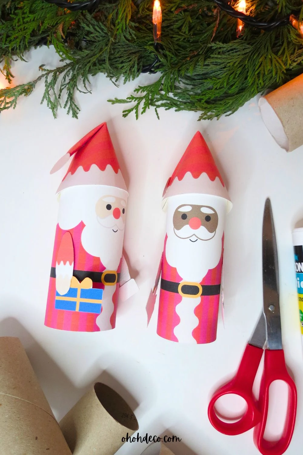 toilet paper roll santa
