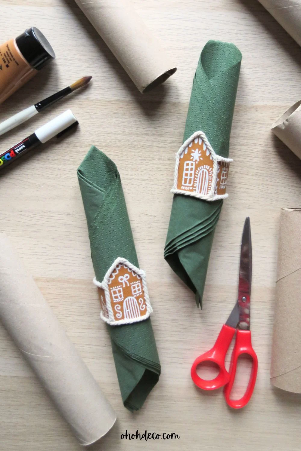 diy napkin rings gingerbread house