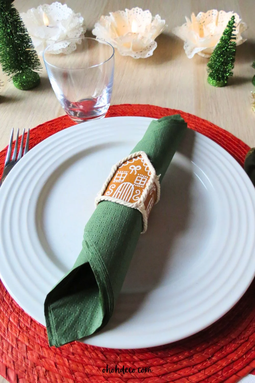 diy napkin rings gingerbread house