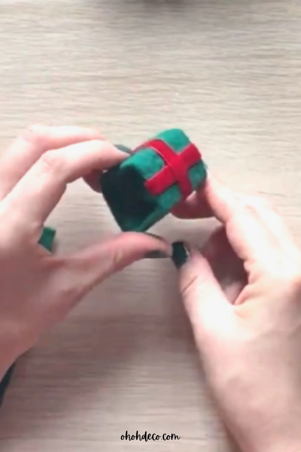 glue a ribbon around the paper roll