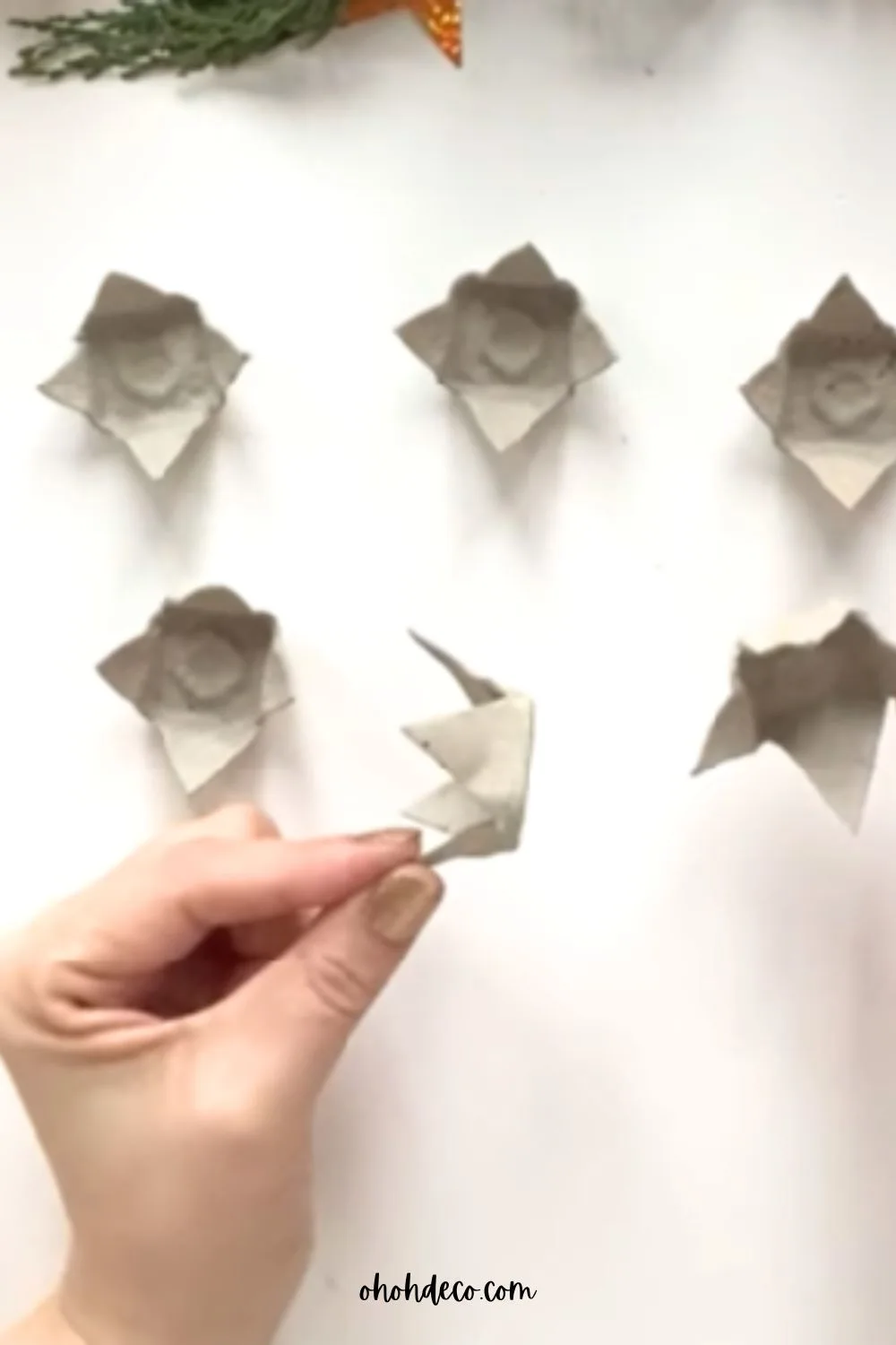 recycled christmas decorations with egg carton