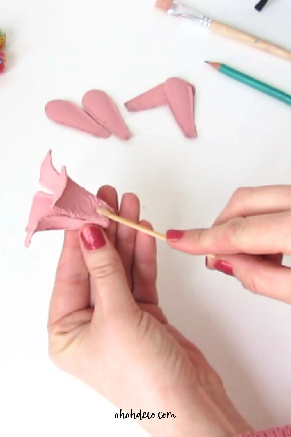 glue the flower egg carton