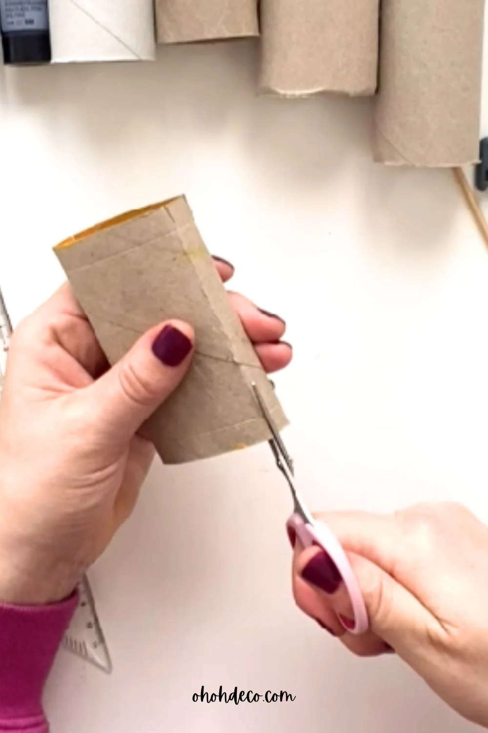 cut toilet paper roll