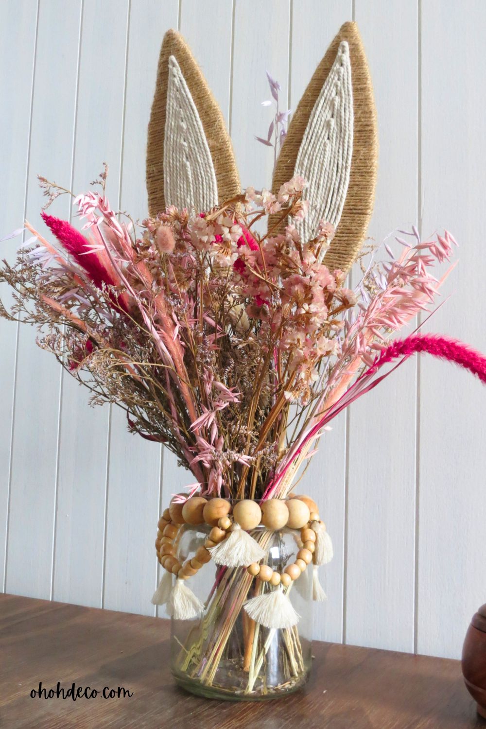 easter flower arrangement with dry flowers