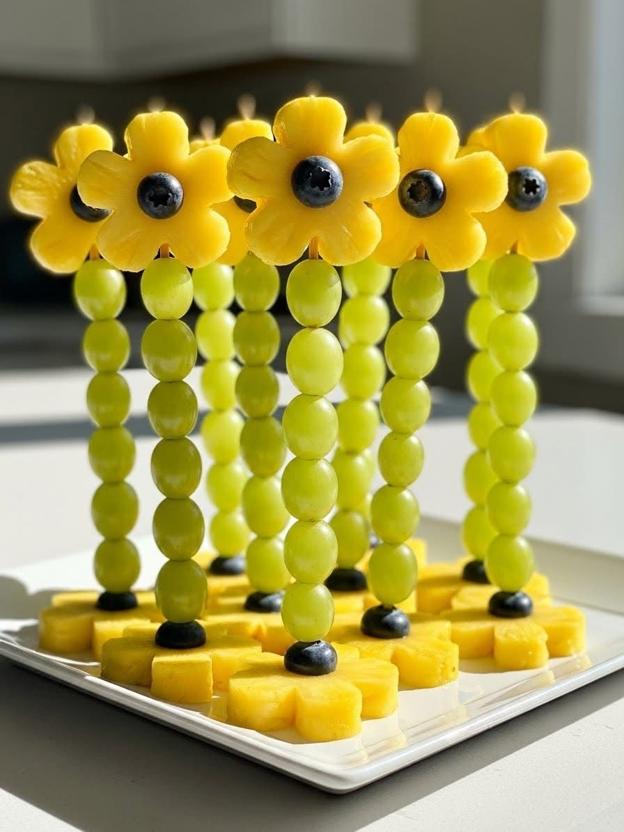 pinapple and grappe flowers