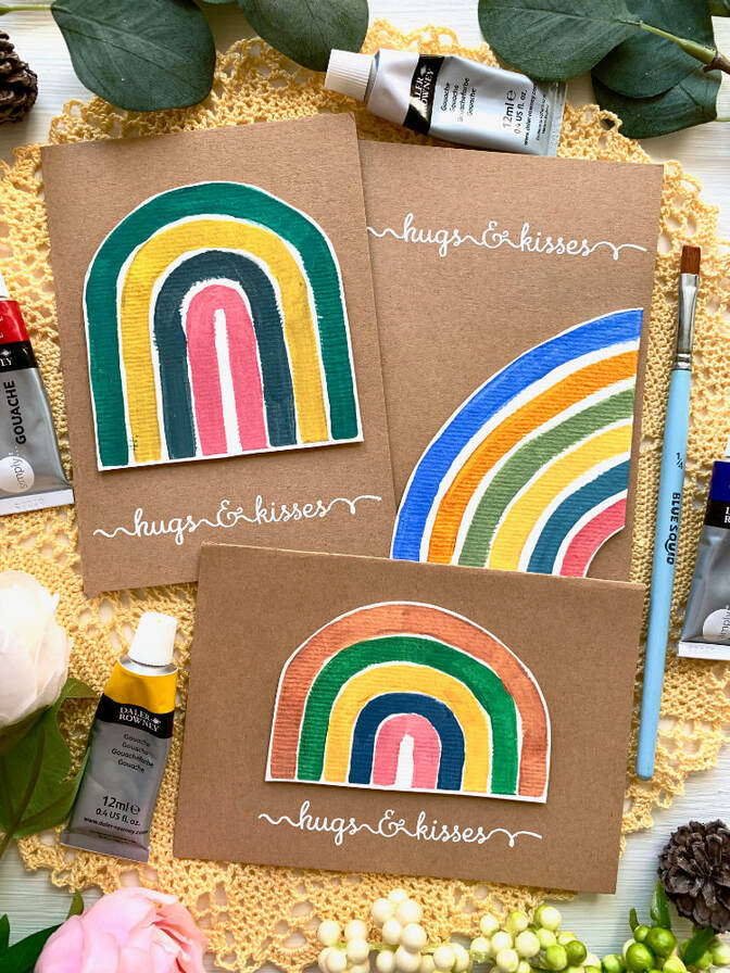 rainbow card craft