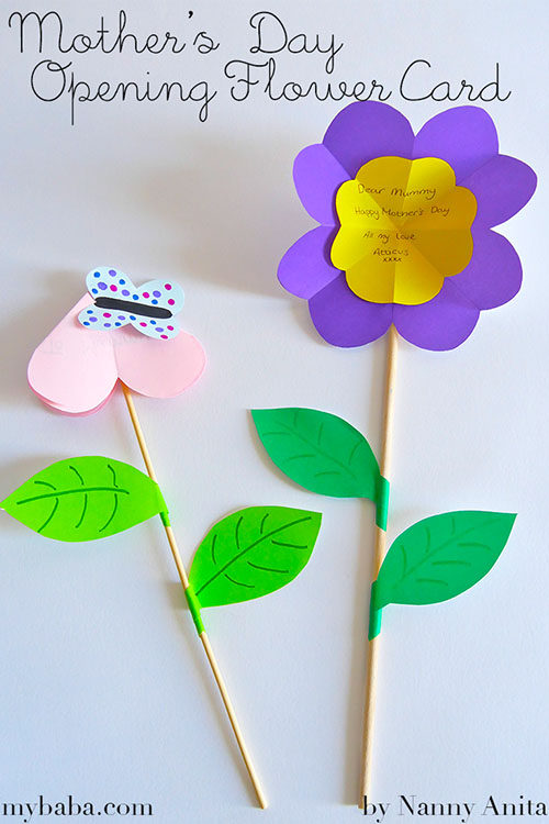 easy flower card for mother's day