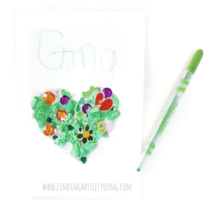 heart card for mother's day easy to make for kids