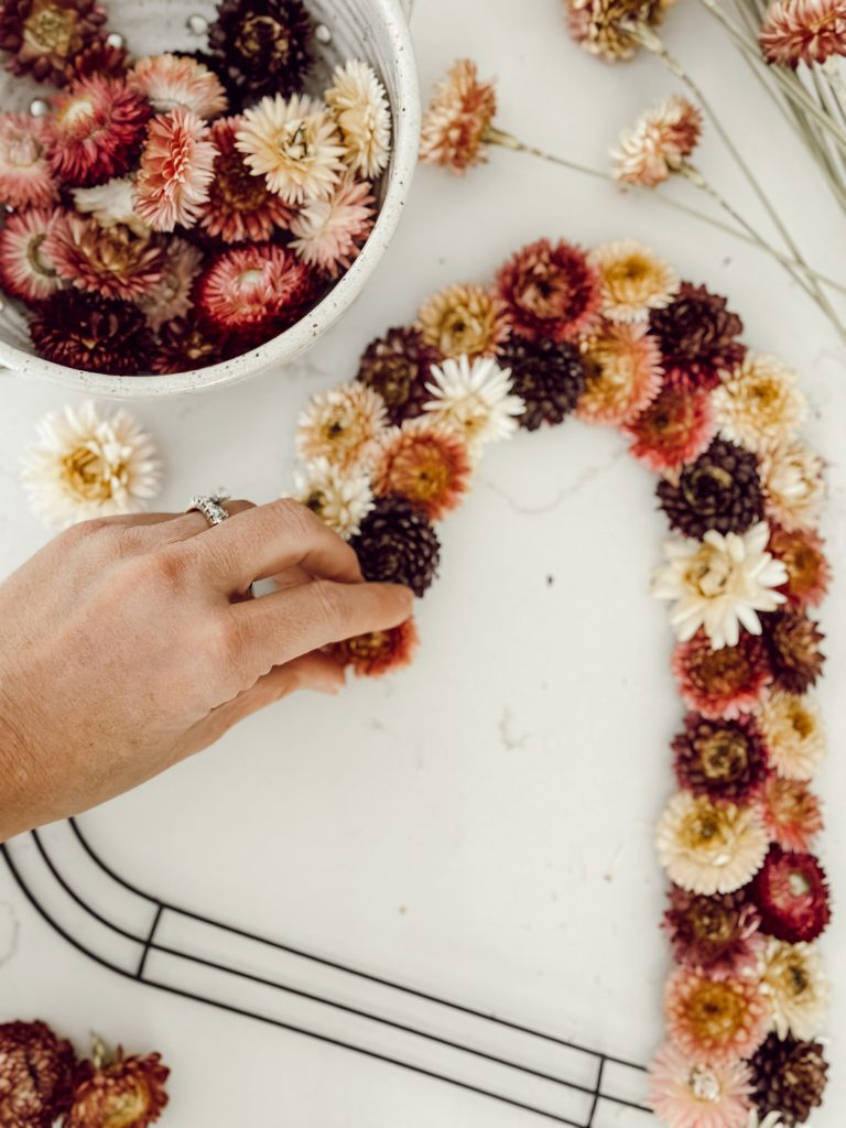 heart wreath flowers