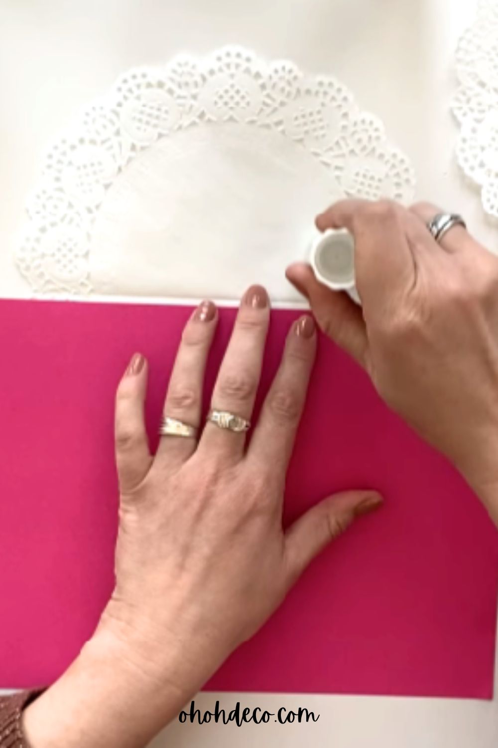 glue the paper doily
