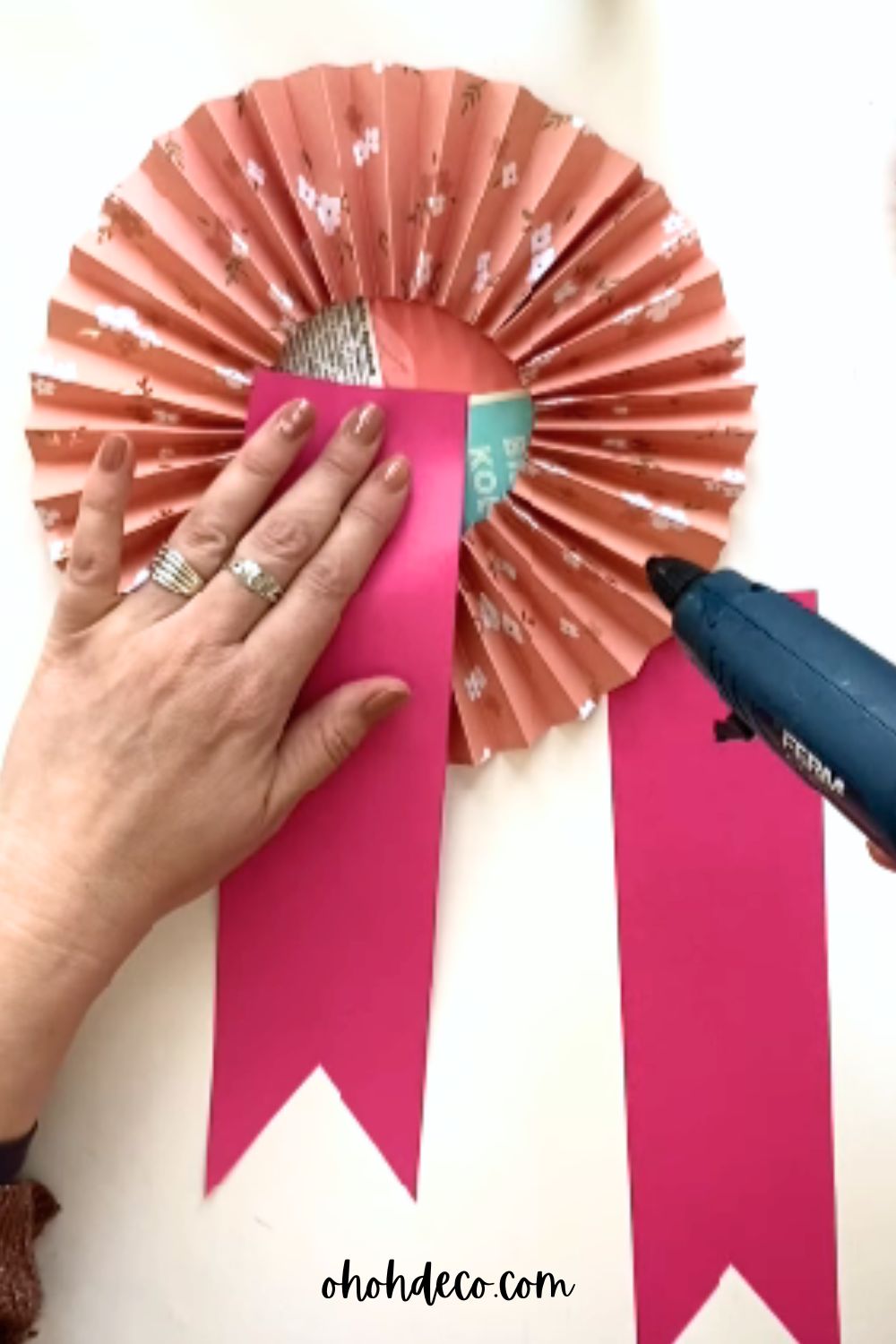 add ribbon on the back