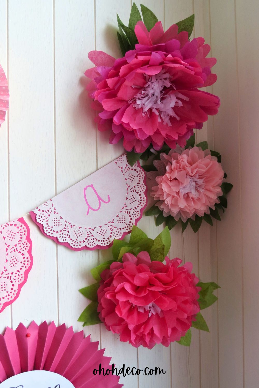 Tissue Paper Flower wall decoration