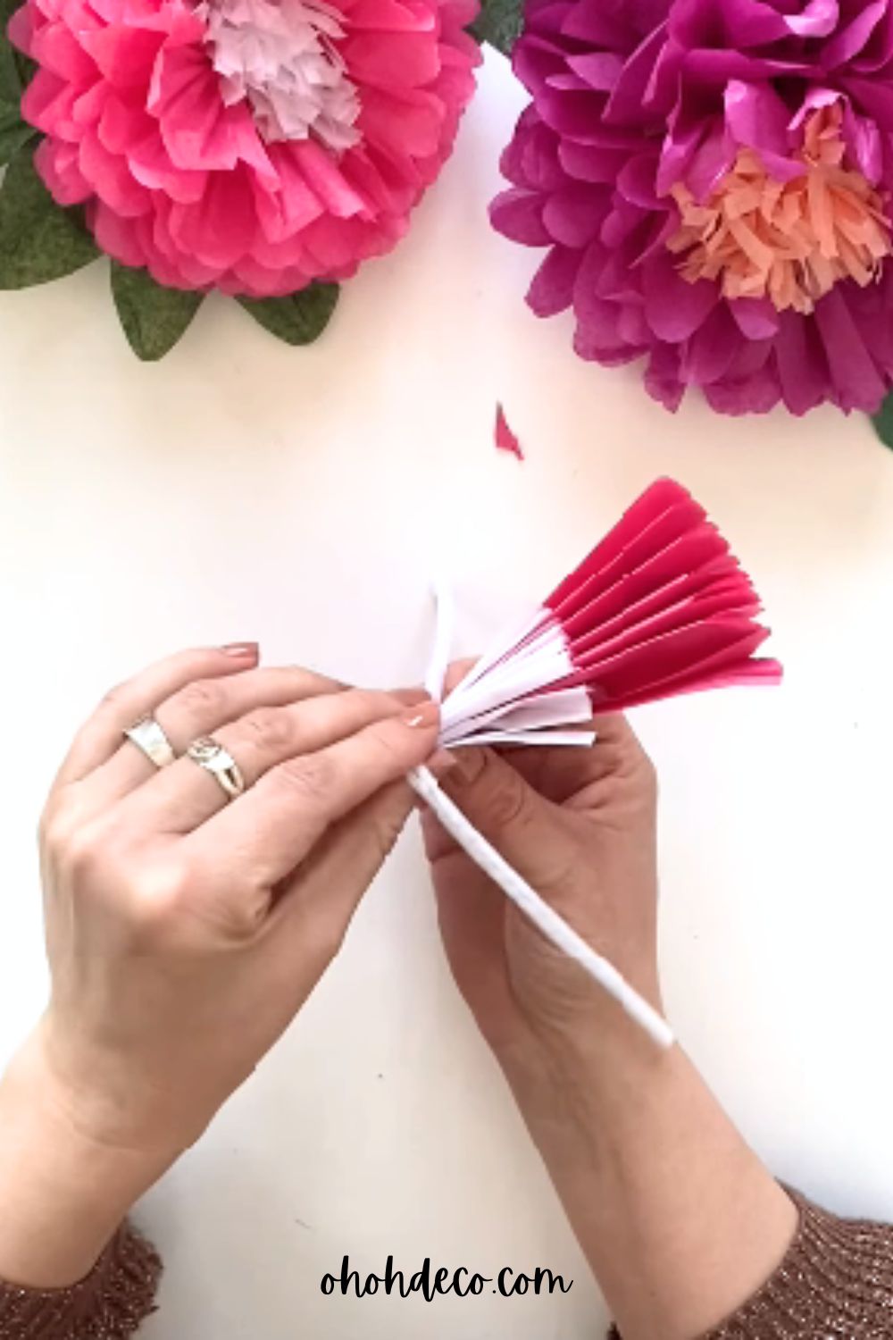 attach the flower center