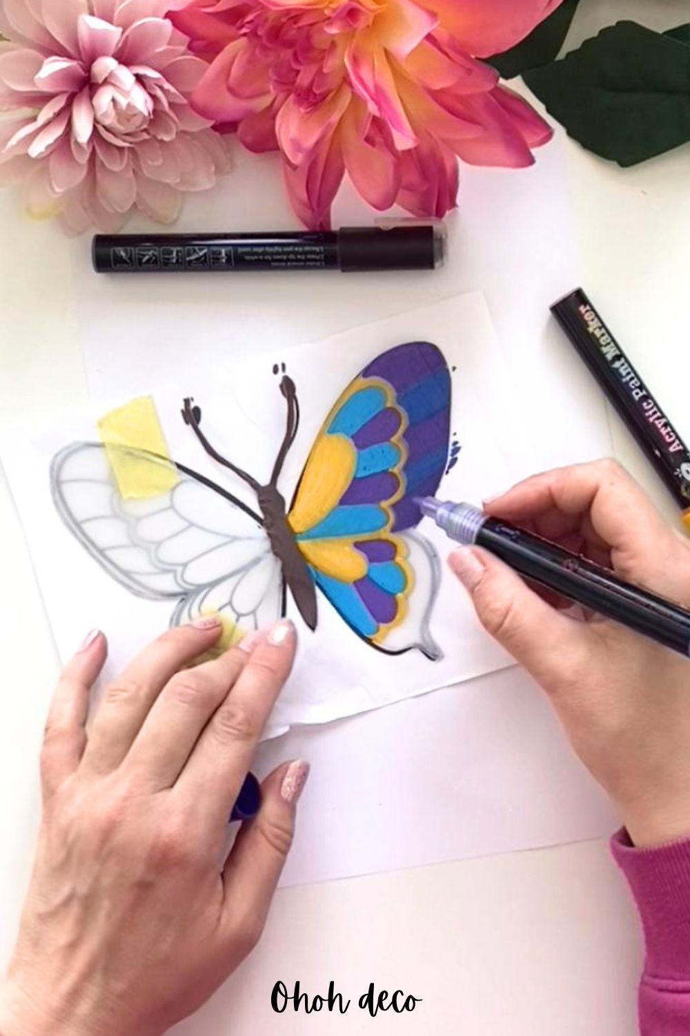 draw with sharpie to make decorative garden stake