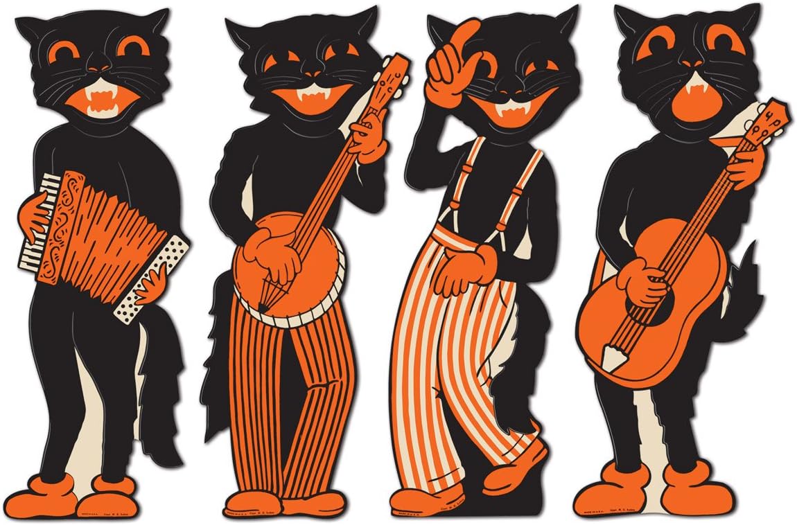vintage halloweer cat decor