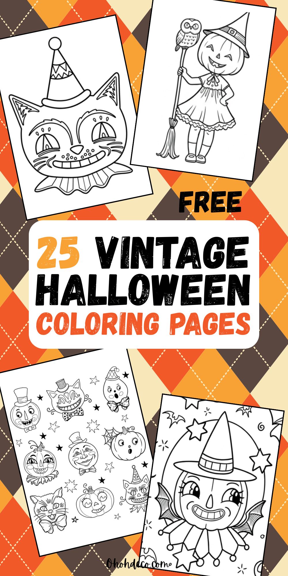 vintage halloween coloring pages