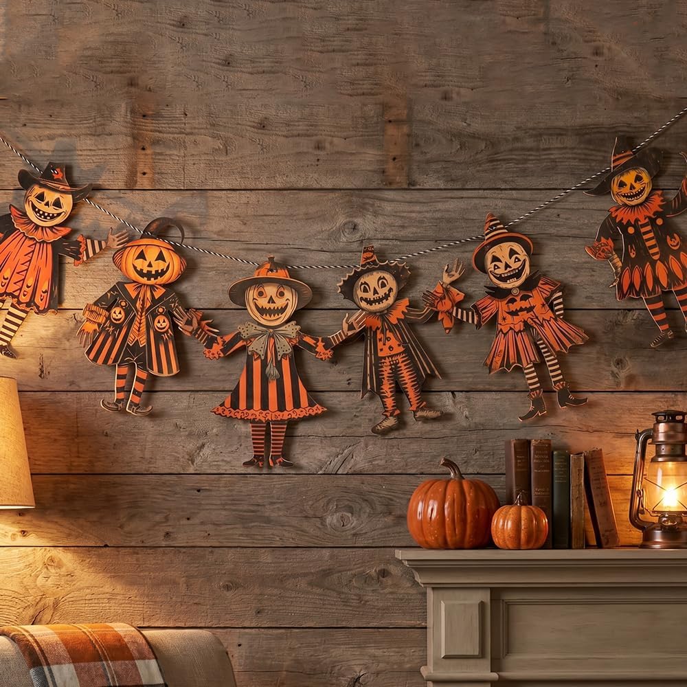 vintage halloweer wood decor