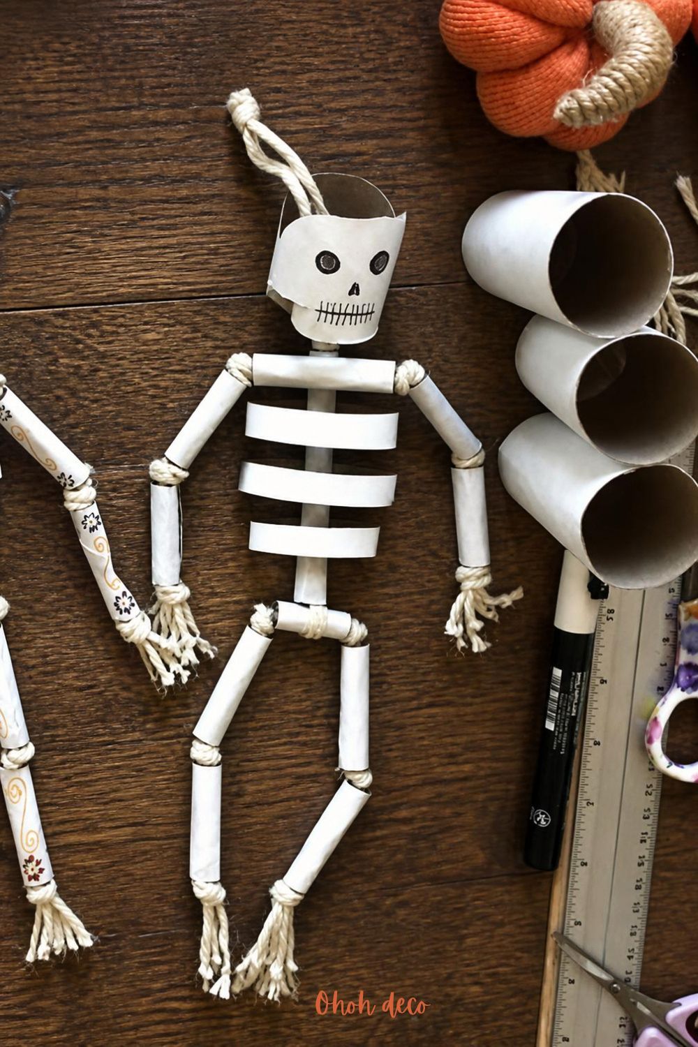DIY Skeleton with cardboard tubes
