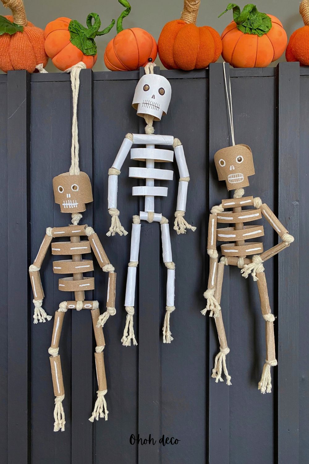 DIY Skeleton with toilet paper rolls