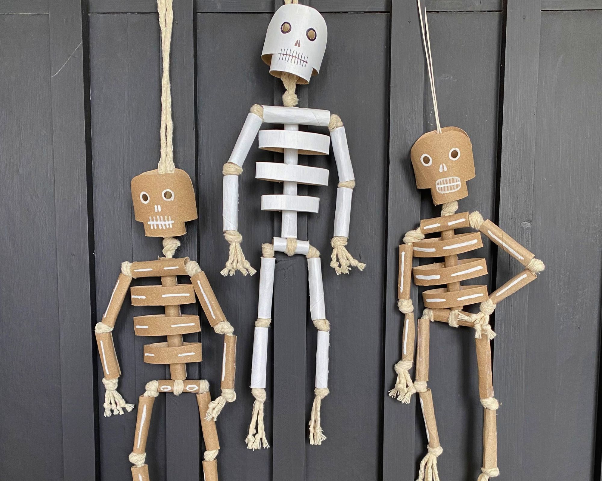 DIY Skeleton with toilet paper rolls