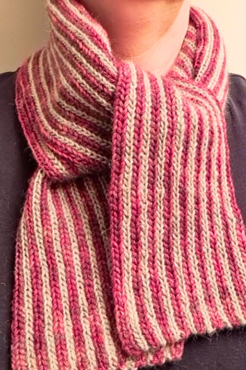 bicolor striped scarf pattern