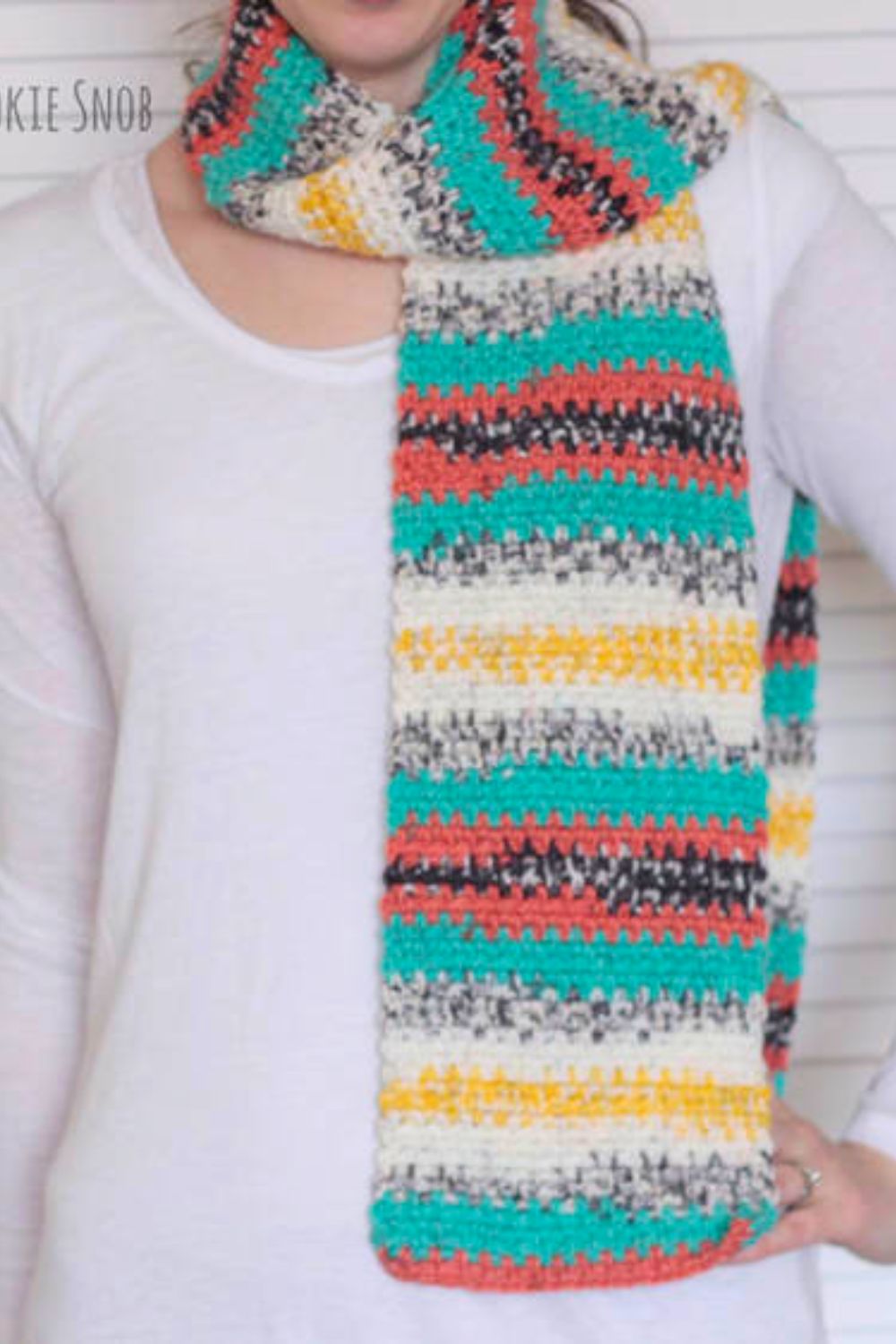easy crochet striped scarf pattern