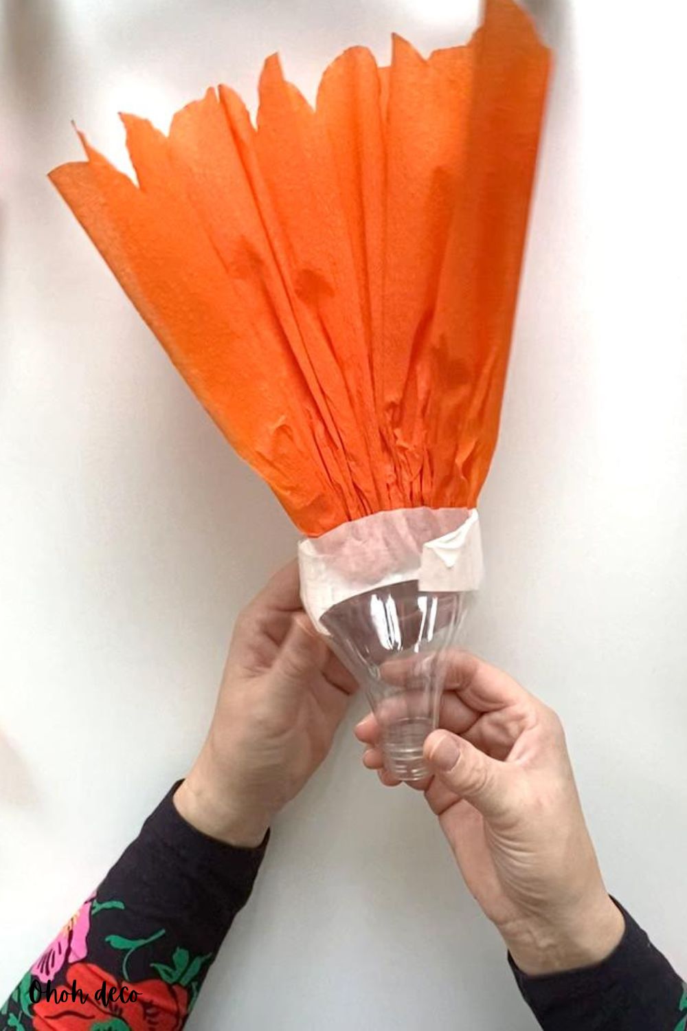 fix petals on plastic bottle