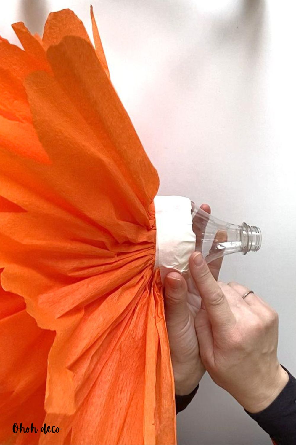 tape petals on the bottle neck